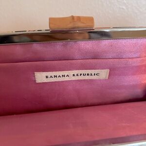 Banana Republic Pink Paisley Satin Clutch